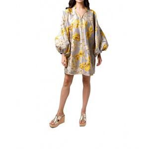 NEW HOLLY SHAE DESIGN amelia mini dress in lemon floral